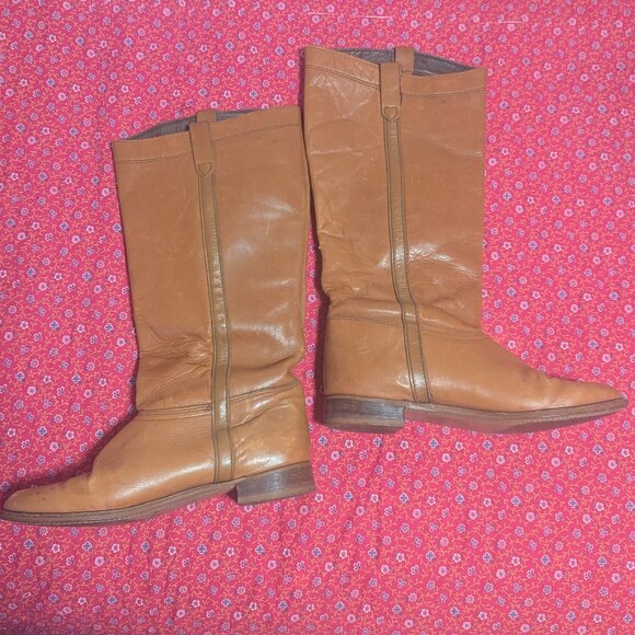 Vintage Dexter Riding Boots Western Leather Tall Boho Coastal Cowgirl Festival - Picture 4 of 10
